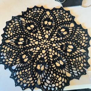 Black Skull Lace Doily